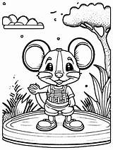 Mikkie Mouse Coloring Page · Creative Fabrica sketch template