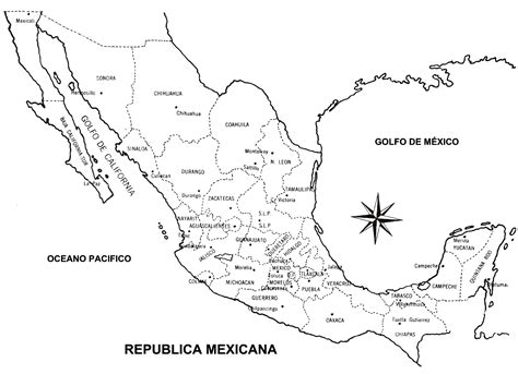 Mapa de México con división política