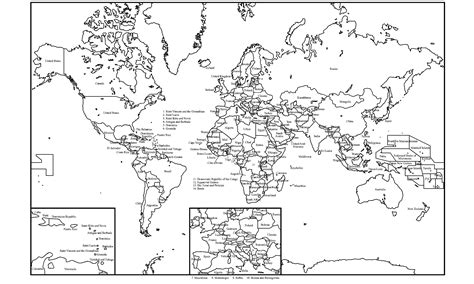 Printable World Map Coloring Page With Countries Labeled