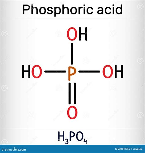 Phosphoric Acid, Orthophosphoric Acid, H2PO4 Molecule. It Is A Mineral Weak Acid, E338. Molecule ...