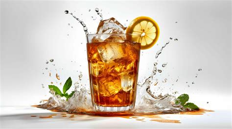 splash of iced tea pours into a glass. Image 24091893 Stock Photo at ...