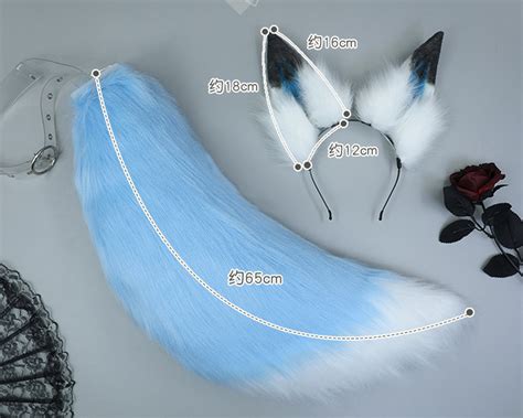 Blue Wolf Ears and Tail Setfurry Animal Earswolf Cosplay - Etsy