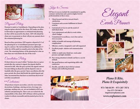 Elegant Event Planner Brochure – Narcisos Printing Inc.