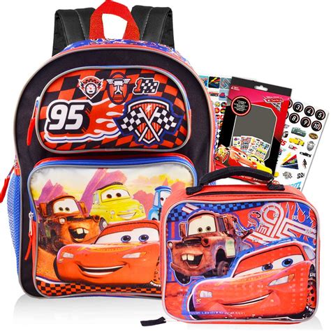 Buy Disney Cars Backpack and Lunch Box School Set for Boys Kids ...