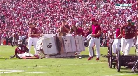 Oklahoma’s Sooner Schooner Wagon Flips Over In A Scary Crash, Everyone ...