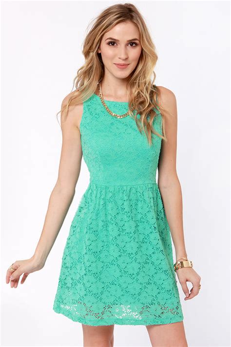 Cute Mint Blue Dress - Lace Dress - Mint Dress - $41.00 - Lulus