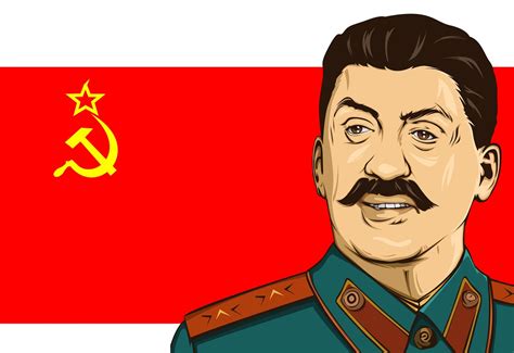 Joseph Stalin And The Soviet Union Flag