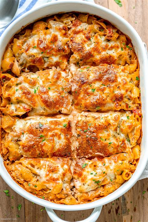 Cheesy Baked Pasta Recipe with Creamy Meat Sauce – Baked Pasta Casserole Recipe — Eatwell101