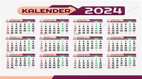 Link Download Kalender 2024 File PDF JPG Lengkap dengan Daftar Hari ...