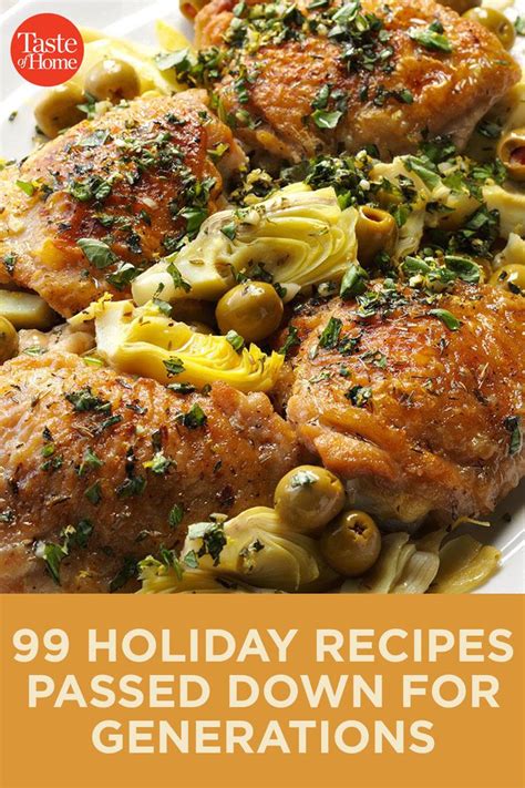 a plate with some chicken and olives on it, the title reads 9 holiday ...