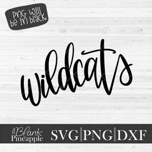 Wildcats SVG Cut File, Wildcats Mascot SVG, Dxf, and Png Digital Download, Mascot Name Shirt ...