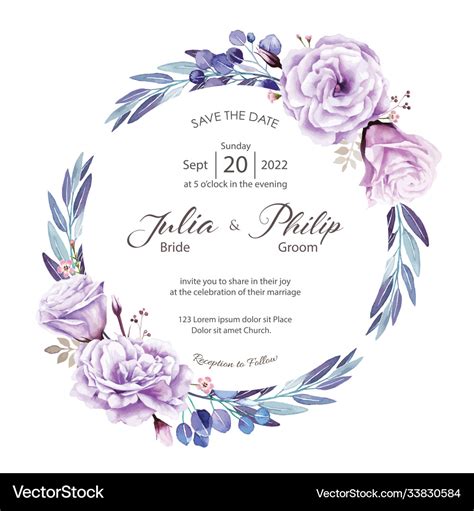 Purple Wedding Invitation Template Wedding Invite With Purple UK ...