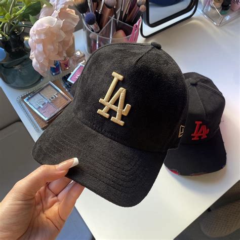 black suede la dodgers new era hat - Depop