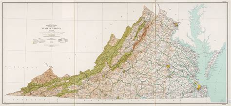 State of Virginia, base map with highways and contours | Library of Congress