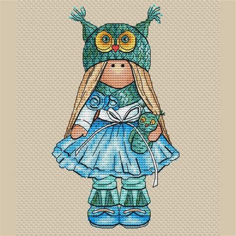 Cute Little Girl With Cat Cross Stitch Pattern Girl in Red - Etsy