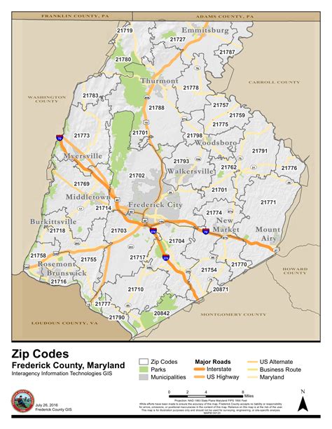 Frederick County Md Zip Code Map - Oconto County Plat Map