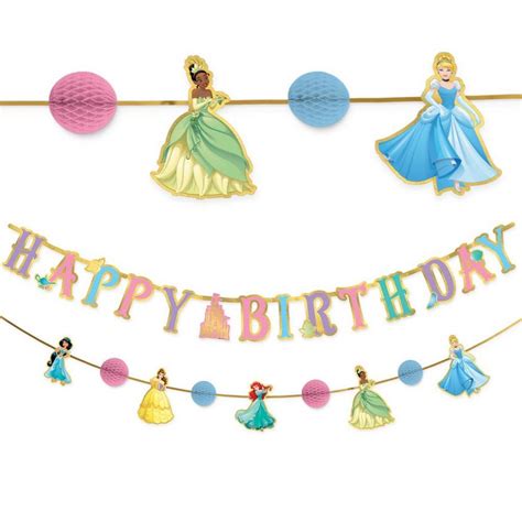 Disney Princess Birthday Banner Set, 2pc, 6ft | Party City