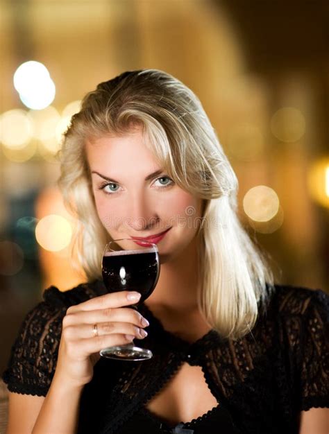 Woman drinking red wine stock image. Image of glass, elegant - 7586561