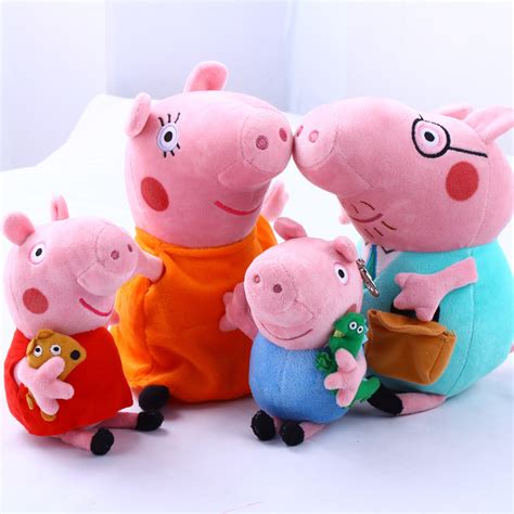 TOP SALE Anime Baby Toys 4PCS/SET Peppa Pig Family Stuffed Plush Doll Peppa Pig Toys With Teddy ...