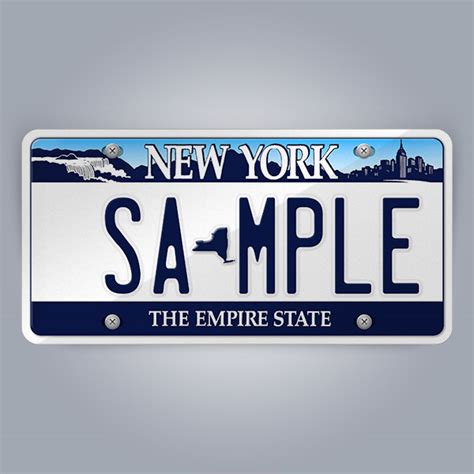 New York License Plate Replica, reflective, non-reflective