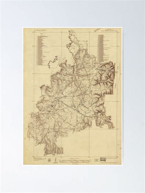 "Shiloh National Military Park Tennessee Map (1934)" Poster by allhistory | Redbubble