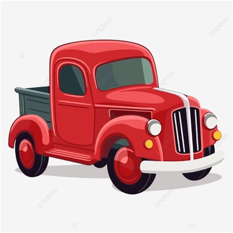 An Image Of A Red Truck Clipart Vector, Sticker Design With Cartoon Red ...