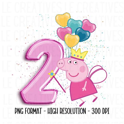 Peppa Pig 2nd Birthday Svg