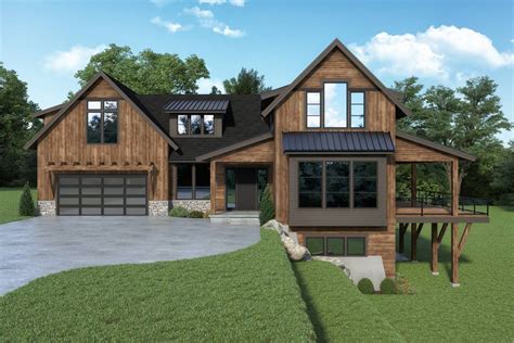 Rustic Walkout Basement Craftsman Style House Plan 9798 - 9798