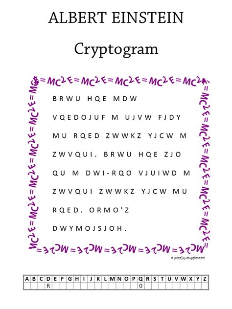 Free Printable Cryptograms Puzzles