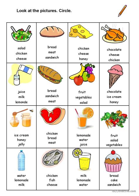 Foods: English ESL worksheets pdf & doc