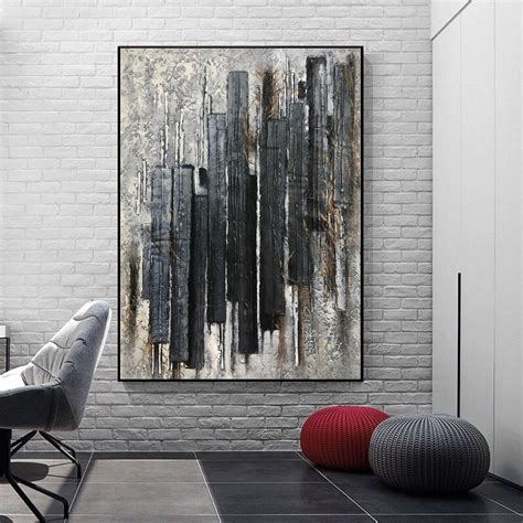 Large Canvas Wall Art Black Painting Black Abstract Wall - Etsy New Zealand