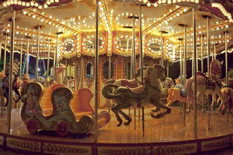 Carousel at night containing carousel, night, and merry go round | High-Quality Arts ...