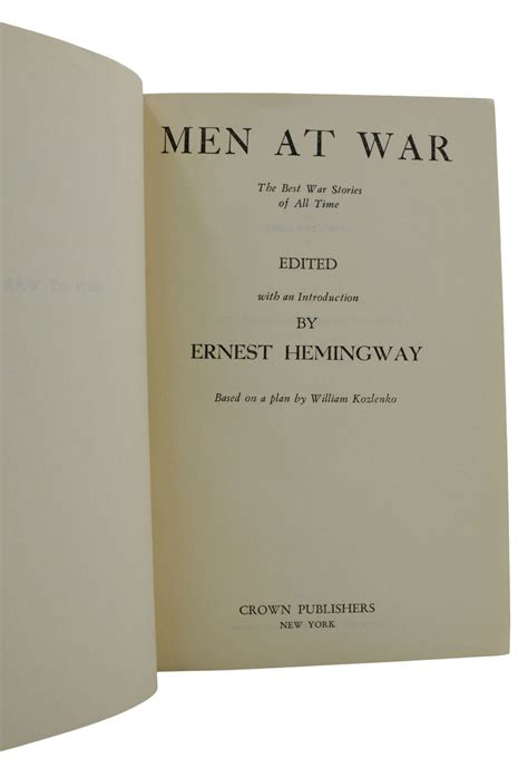 Men at War | Ernest Hemingway | First Edition