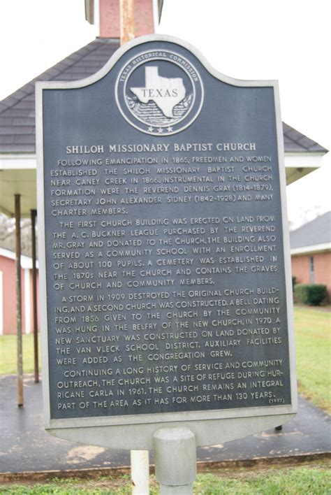 Shiloh. Missionary Baptist Church - TEXAS HISTORICAL MARKERS