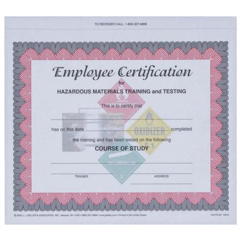 Printable Hazmat Employee Training Certificate Confined Space Training Certificate Template ...