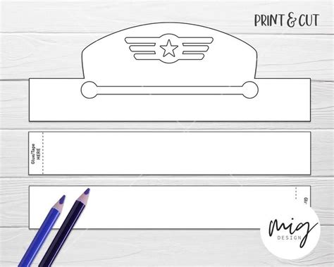 Pilot Hat Paper Crown COLOR YOUR OWN Printable party pdf | Etsy Woody ...