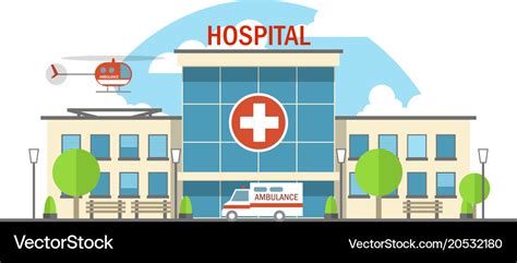 Flat hospital Royalty Free Vector Image - VectorStock