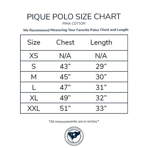 Polo Size Chart – Morris and King