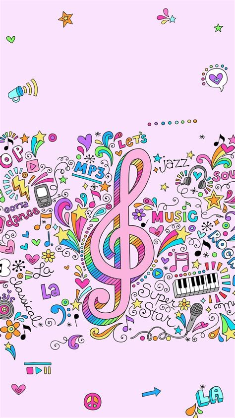 the music note is surrounded by musical notes and other colorful ...