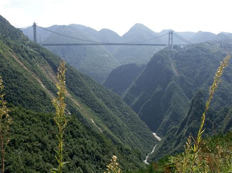 The Sidu River Bridge in Hubei Province, China is the highest bridge in ...