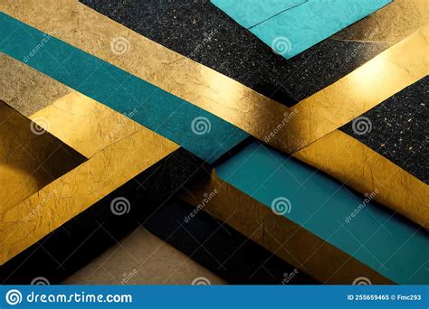 Abstract Black and Gold Minimalist Background, 3d Illustration Stock Illustration - Illustration ...