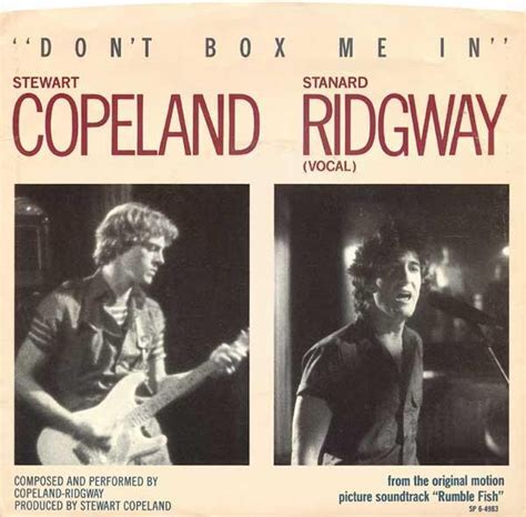 Stewart Copeland And Stanard Ridgway – Don't Box Me In (1983, Vinyl) - Discogs