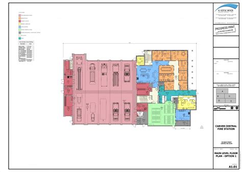 Fire Station Floor Plans / Interior and Exterior Elevations | Carver ...