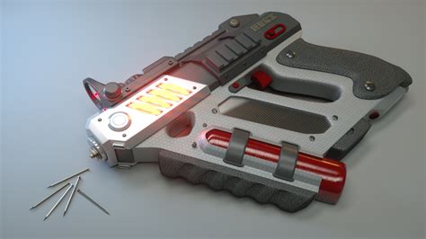 Self-Defense Electromagnetic Nailgun - 3d artist Yi Sun - Hum3D