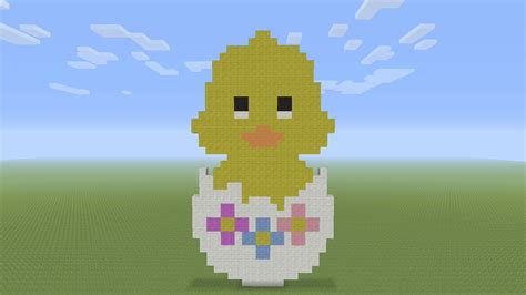 Minecraft Pixel Art - Easter Egg Chick - YouTube