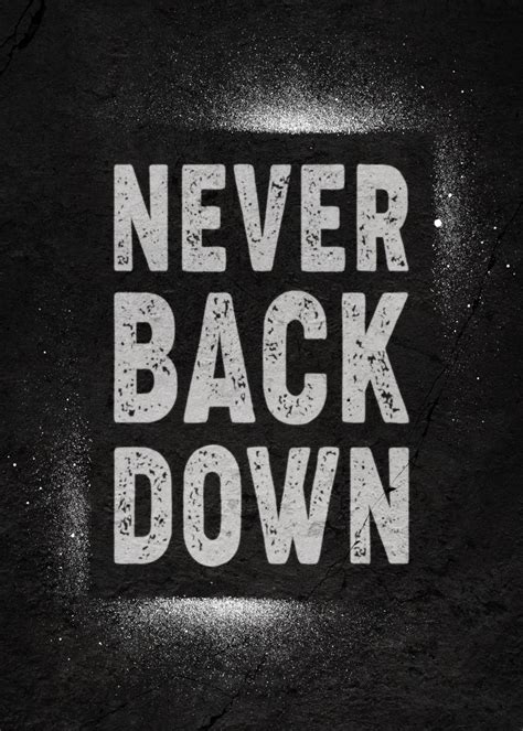 'Never Back Down' Poster, picture, metal print, paint by Angela Kawai | Displate