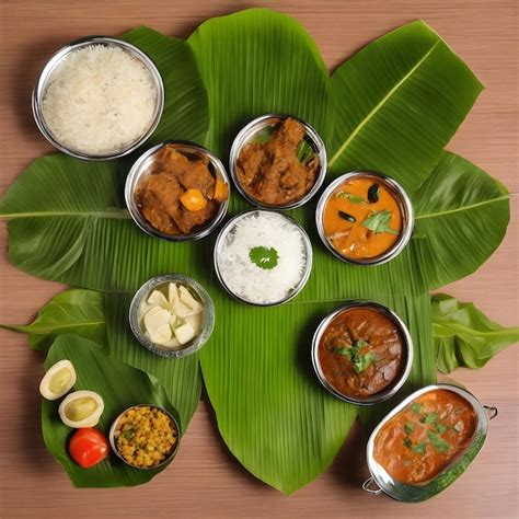 Premium Photo | Indian food in banana leaf