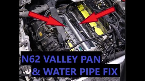 BMW N62 COOLANT LEAK! VALLEY PAN AND WATER PIPE REPLACEMENT - YouTube