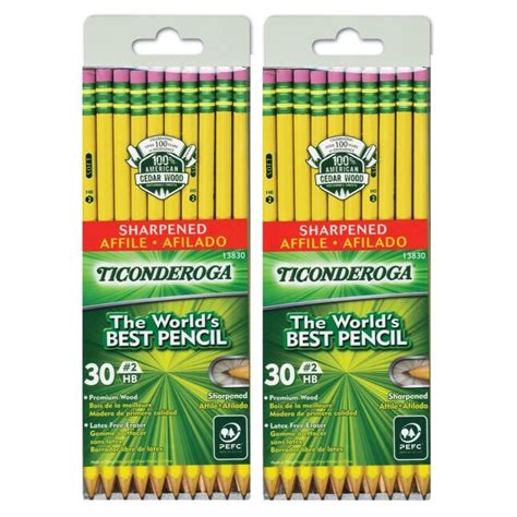 Dixon Ticonderoga Company Number 2 Pencils, Pre-Sharpened, 30 Per Pack ...