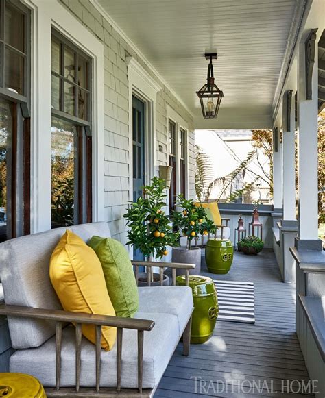 lemon trees by door | Summer porch decor, House with porch, Porch design